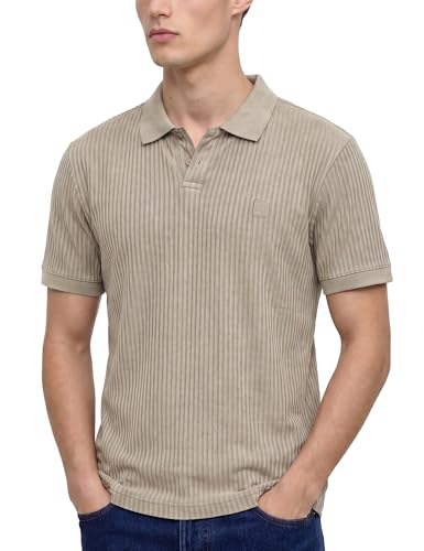 Image of DAMENSCH Men Striped Texture, Cotton-Rich Comfort, Easy Regular fit, Solid Colours Striped Polos