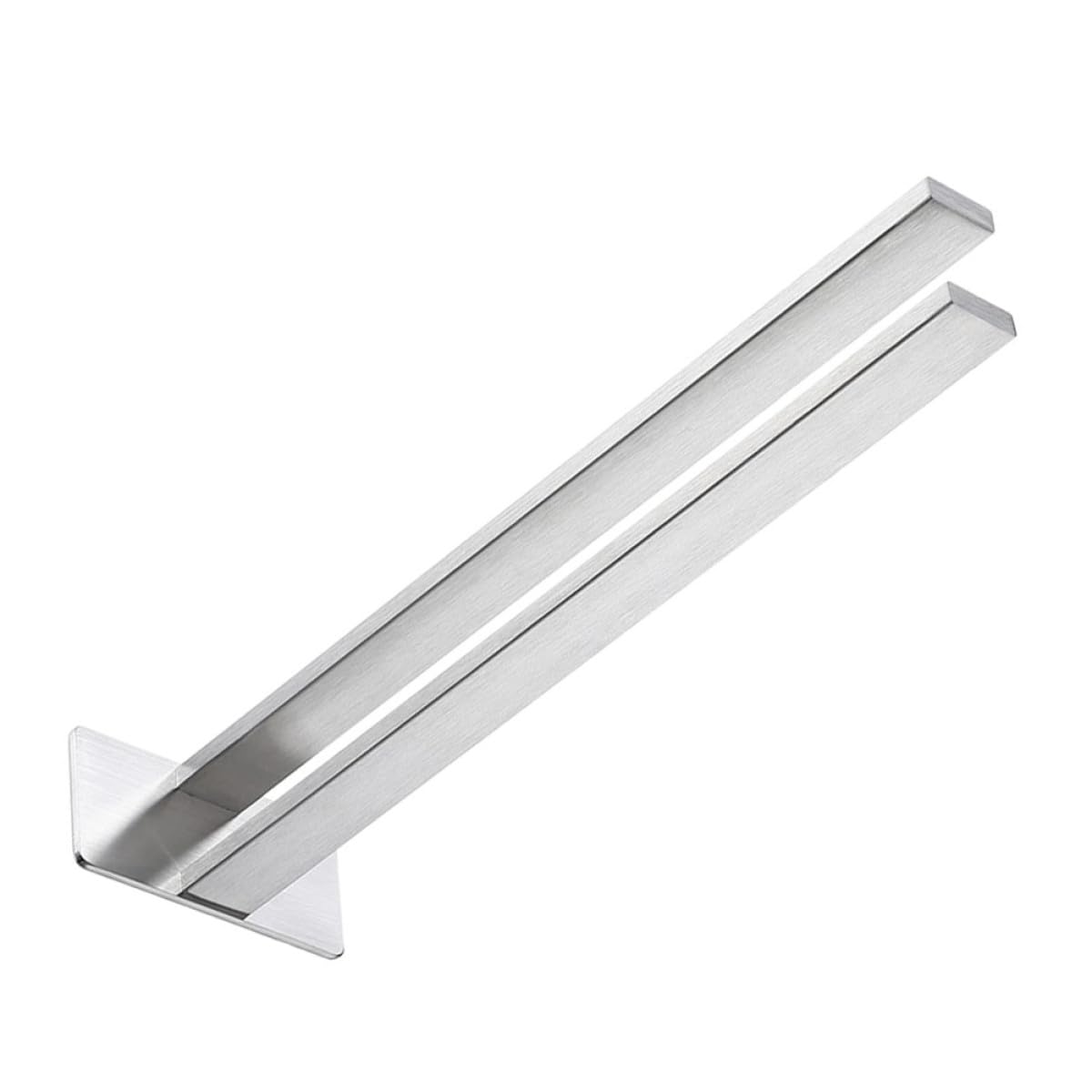 TIDTALEO Mensola Portasciugamani da Bagno in Acciaio Inox 304 senza Fori Portasciugamani Doppio Palo 39 CM Installazione Adesiva per Cucina e Bagno