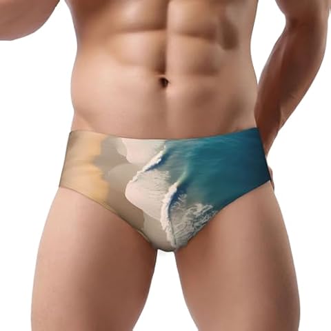 Jekydosd Beac Print Men'S Triangle Briefs Microfiber Briefs Underpants Black Cover