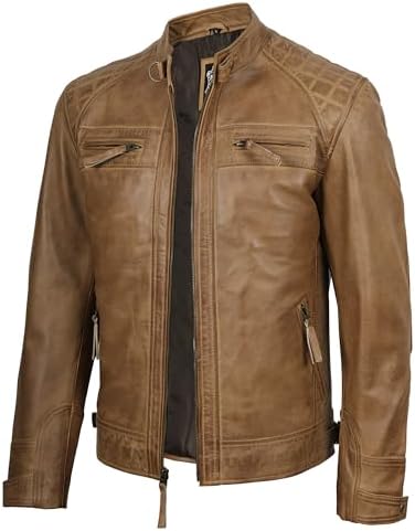 Blingsoul Real Leather Jacket Men - Lamskin Leather Jacket for Mens