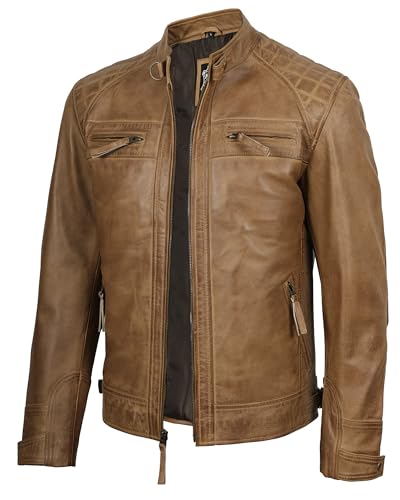 Brown Mens Leather Jackets - Retro Jacket for Adult