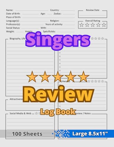 Cahier de notation pour chanteur de chorale ou studio pour noter les progres