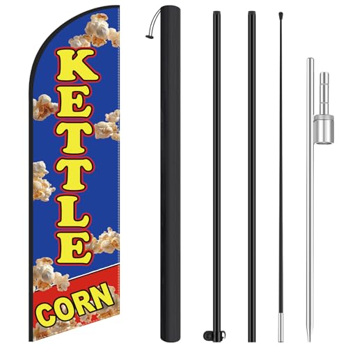 HunnmingRe Kettle Corn Feather Flag