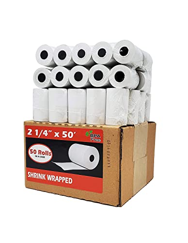 Thermal paper rolls 2 1/4 x 50 ft 55 GSM for receipt printers