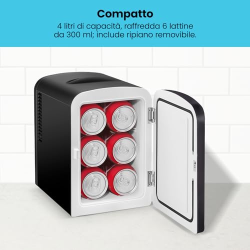 Chefman Mini Draagbare Zwarte Persoonlijke Koelkast Koelen Of Heats & Biedt Compacte Opslag Voor Skincare, Snacks, Of 6 12oz Cans W/A Lichtgewicht 4 liter Capaciteit Om Op De Go te nemen - Image 4