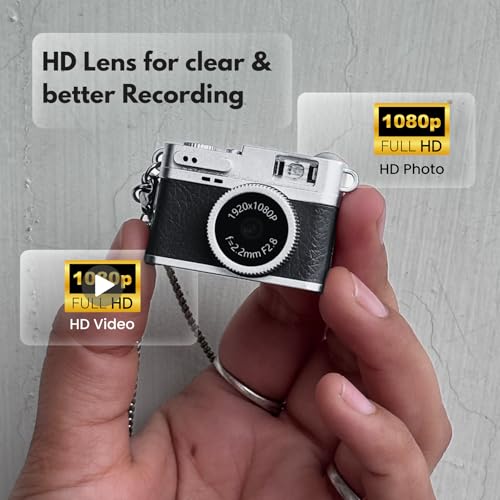 Image of Mini Digital Camera with Filter Modes, 1080p FHD Video, Flashlight & Keychain | Portable Cute Vlogging Camera for Travel, Gifts & Fun, Viral Camera (Dark Green)
