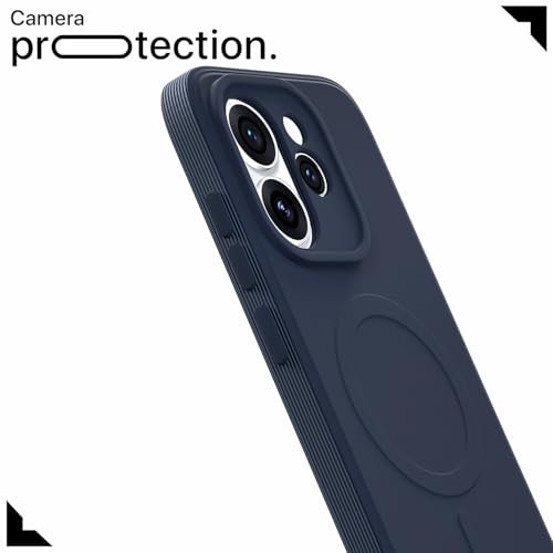 Image of Pikkme Back Cover for Oppo Reno 15 Pro Mini 5G Soft Matte Silicone Mag-Safe Design (Mag-Safe Not Support) Camera Protection | Slim Fit Bumper Cover (Blue)