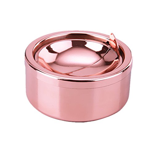 Zaoniy Stainless Steel Ashtray with lid, Cigarette Ashtray for Indoor or Outdoor Use