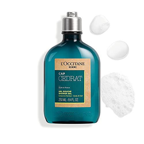 L'OCCITANE Homme Cap Cedrat 2 in 1 Shampoo & Shower Gel 250ml | Zesty & Aquatic Scent | Vegan & 99% Readily Biodegradable | Luxury & Clean Men's Beauty Hair & Body Wash for All Hair & Skin Types - Image 3