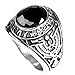 RPY&YT Bague en Pierre Gemme d'aigle Bague en Acier Inoxydable pour Hommes avec Aigle pour Vétérans De L'armée Américaine avec Pierre Précieuse Ovale CZ,Noir,12