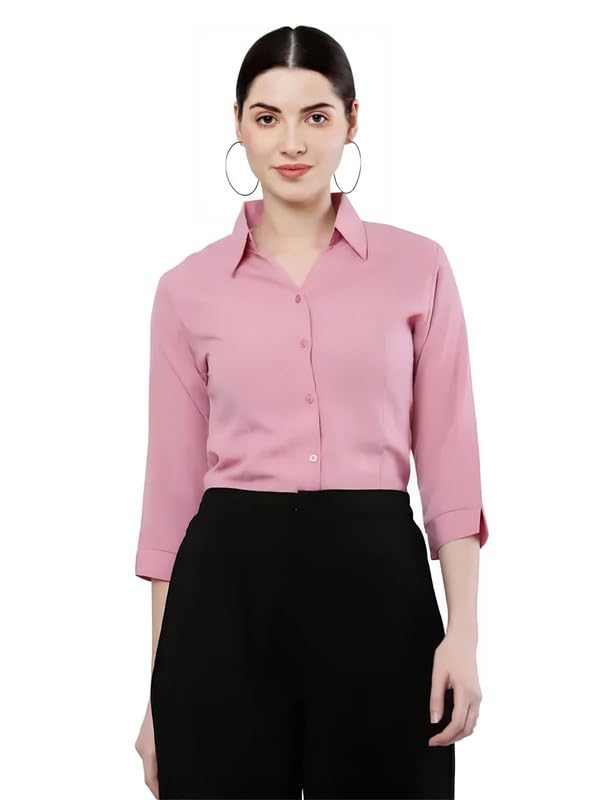 Image of Keenuu Formal Coller 3 /4 Sleeve Soft Comfortable Leightweight Georggete Women Trendy Formal Shirts (Pack of 1).