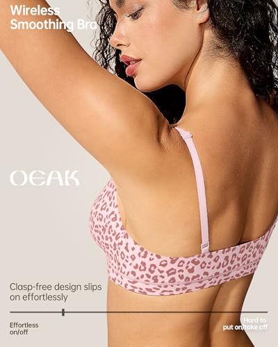 Image of OEAK Women Triangle Unlined Bra Wireless Pull On Plunge Bras