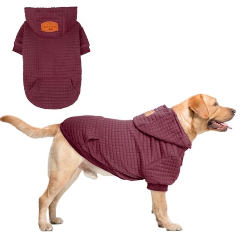Image of BEAUTYZOO Dog Hoodies Sweater for Large Dogs,Waffle‑Like Laminated Pet Coat