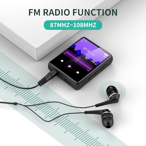 32GB Mp3 Player With Bluetooth 5.0 Portable Full Touch Screen Mp3 Player With Speakers Portable Hi-Fi Music Player With Fm Radio Recording Mp3 Player For Kids Suitable For Sports Running (Black) - 5