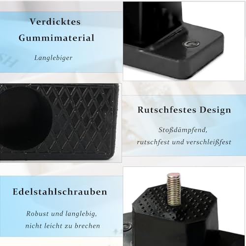 Schwingungsdämpfer Klimaanlage, 4 Stück 4 cm Bodenkonsole Klimaanlage, Klimaanlagen Montage Gummipads, Klimaanlagen Stoßdämpfer, Antivibrations Fußpolster, Vibrationsdämpfer für Klimaanlage