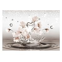3D Effect Flower Magnolia Abstract Sepia Photo Wallpaper Bedroom Living Room Wall Wallpaper Non-Woven Wallpaper UV Resistant Ready for Assembly 368 x 254 cm - 4 Strips