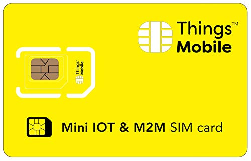 Tarjeta MINI SIM de DATOS para IOT y M2M   Things Mobile   con cobertura global y red multioperador GSM/2G/3G/4G, sin costes fijos, sin vencimiento y con tarifas competitivas. 10 € de crédito incluido