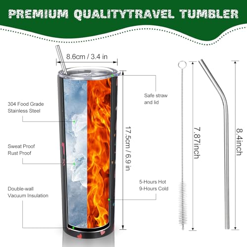 Gobelet à eau isotherme inox 591 ml avec paille et couvercle