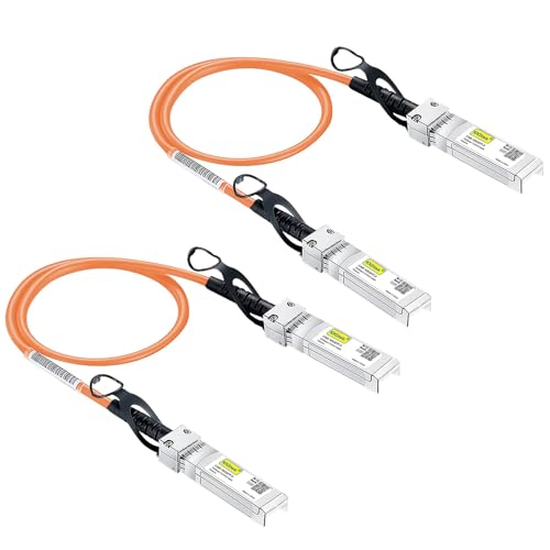 Image of 10Gtek [Orange Colored 10G SFP+ DAC Cable - Twinax SFP Cable for Ubiquiti UniFi Devices, 0.3-Meter(1ft), Pack of 2