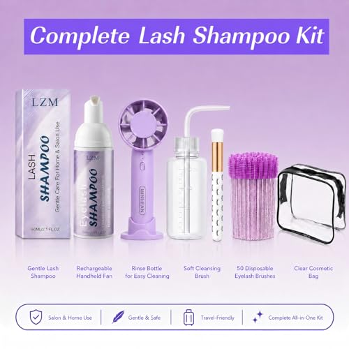 LZM Lash Shampoo Kit Cleaning for Extensions & Natural & Cluster Lashes — view 2