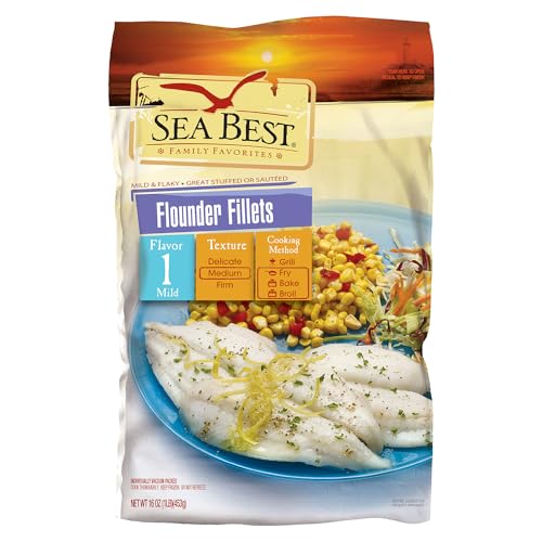 Sea Best Flounder Fillets, 1 Pound (Pack of 12)