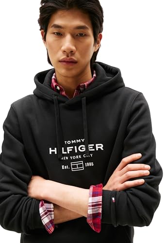 Tommy Hilfiger Herren Hoodie Oval Graphic mit Logo, Schwarz (Black), XS – Ansicht 3
