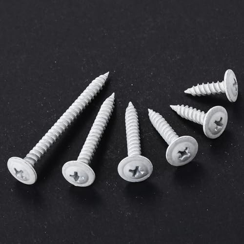 Image of Wensilon(250 pcs)#8x1 inch Phillips Truss Head Wood Screws White Iron Quick Metal Self Tapping