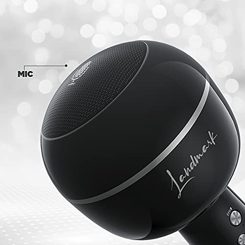 Image of LANDMARK LM BT1087 Chorus Handheld Wireless Singing Mic Multi-Function Bluetooth Karaoke Mic with Microphone Speaker, 6Hrs Playtime, Supports Micro Pin, TF Card & USB for All Smart Phones - Black