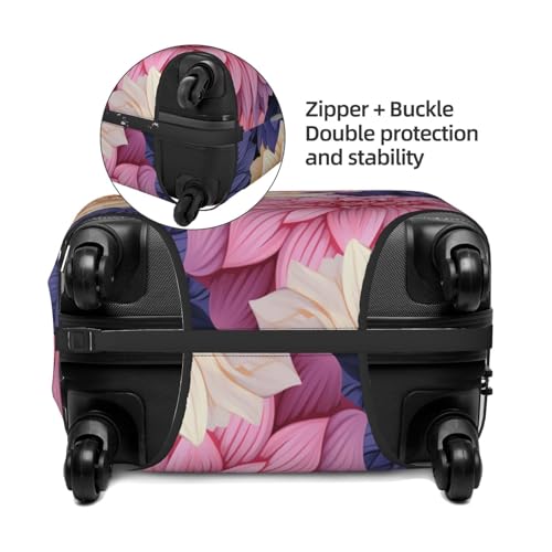 Travel Luggage Cover Elastic Suitcase Protector Washable Baggage Covers Fit For 25-28 Inch Luggage Colorful Dahlia Flower Floral Suitcase Cover L2