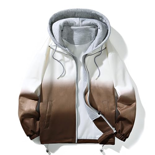 Mens Casual Jackets Fashion Y2k Patchwork Drawstring Hooded Gradient Color Teen Boys Preppy Hoodie Jacket Outerwear2
