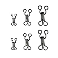 Nähen Haken und Augen Verschluss, 12 Set BH-Haken-Ösen-Verschluss, Unterwäsche Haken und Augen Schließe, Nähen DIY Bastelzubehör, 3 Größen, für BH, Kleidung, Röcken, Hosen(Schwarz)