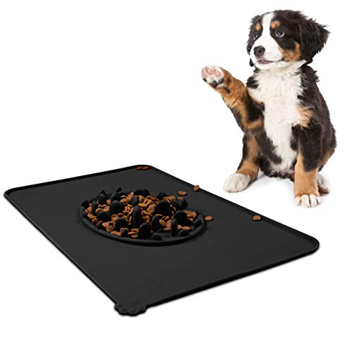 YSSKTC Silicone Waterproof Pet Dog Food Mat, Slow Feeder Food Mat,Anti Slip Dog Bowl Mats for Food and Water, Nonslip Dog Food Trays, Dog Feeding Mat for Floor, Dog Bowl Mat for Cat and Dog Bowls