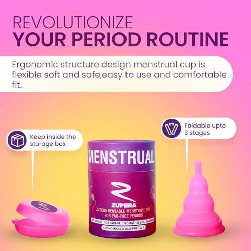 Image of Reusable, Collapsible & Foldable Silicone Menstrual Cup For Women|Fda Approved|Easy To Carry In Purse|For Pad-Free Period|No Leakage|No Rashes|No Dampness (Small - Pink)