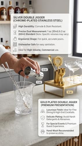 Image of Anything & Everything Stainless Steel Premium Peg Pourer Jigger Cup, Alcohol Whisky Wine Cocktail Shot Glass Perfect for Home Bar Double Side Tool (Gold)