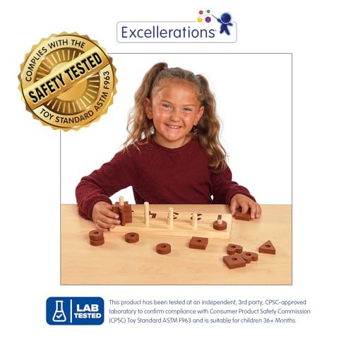Image of Excellerations Wooden Shape Number Counter - Natural