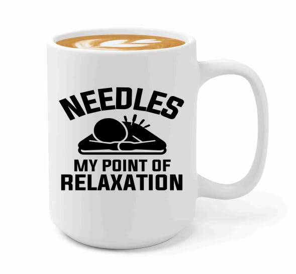 Luxe Gifting Acupuncture Coffee Mug 15oz White -Needles My point - Chiropractors Physical Therapists Physician Assistants Naturopathic Physicians Massage Therapists., BHUGSLEADER8526