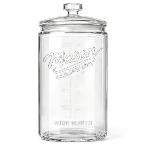 Image of 1.5 Gallon Glass Cookie Jar, 1 Pack Large Food Storage Container | Tall Glass Jar with Airtight Lid and Silicone Gasket, Wide Mouth Sourdough Starter Jar for Pantry Storage, Dog Treats, Candy