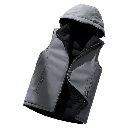 Veste sans manches à capuche en duvet homme gilet chaud hiver