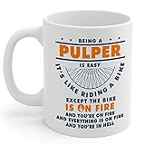 Pulper Gifts 11oz White Ceramic Coffee Cup - Men and Women Pulper Mug
