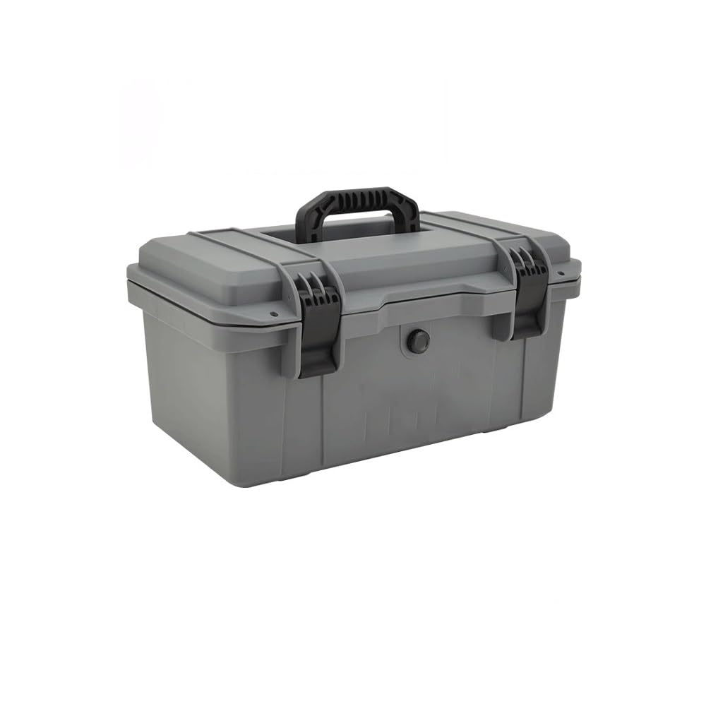 Plastic Hardware Toolbox Multifunctional Maintenance Box Household Parts Storage Car Item Field Repair Emergency Storage and Toolbox(Gris)