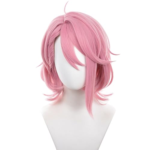 Perruque cosplay rose pour fête d'Halloween et soirée déguisée
