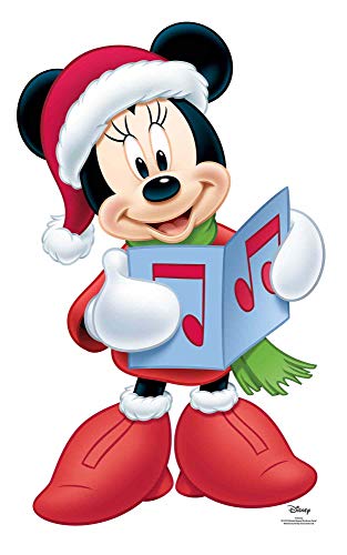 STAR CUTOUTS Ltd Fun Cardboard 1 Dimensional Life Size Disney Minnie Mouse Choir Carol 93 x 58 cm. Perfect Christmas Decoration for Children's Festive Displays, Grottos & Shop Windows, Star Mini