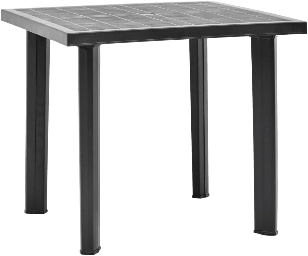 Patio Table, 31.5""x29.5""x28.3"" Plastic,Weatherproof Patio Table for Alfresco Dining Comfort, Anthracite