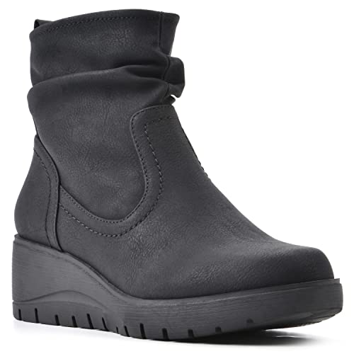 Cliffs By White Mountain Shoes Women's Beyond Boot, Black/Nubuck, 9.5 M #TOP2