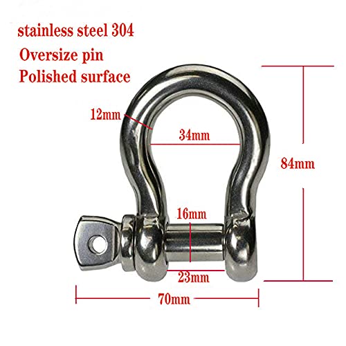 Stainless Steel Heavy Duty Bow Shape Screw Pin Anchor Shackle Load