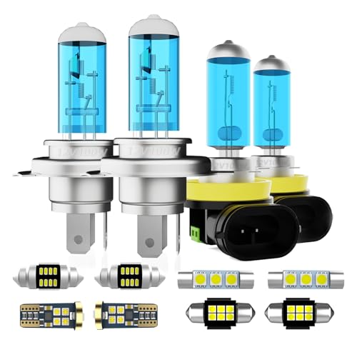 Image of Headlight Bulbs + Interior Light Kit + License Plate Lights Fit For Honda CR-V 2007-2011, High Low Beam Fog Light Bulb Combo, Super Bright 5500K High Performance Halogen Light Bulbs, 12PCS