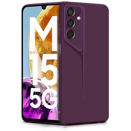 Image of WOW IMAGINE Slim Back Cover for Samsung Galaxy M15 5G Prime Edition | M15 5G | F15 5G | Blade Series Ultra Thin Case | Camera Protection | Soft Matte Silicone Flexible Mobile Case - Purple