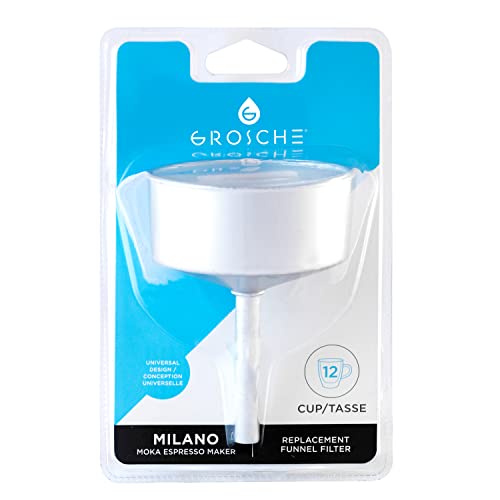 Image of GROSCHE Milano Moka pot funnel filter 12 CUP size funnel filter replacement part for aluminum stovetop espresso maker Greca moka espresso coffee maker