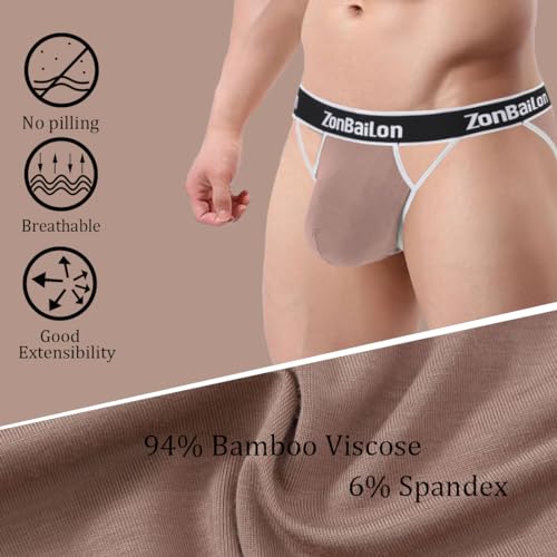 Men's Open Front Briefs Ball Pouch Bulge Enhancing High Fork Bikini Briefs4