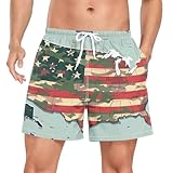 Wzzzsun Camuflaje Bandera Americana Mapa Bañador para Hombre Bañadores Shorts Pantalones Cortos para Natacion Piscina Surf Playa